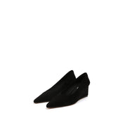 Black Suede Wedge Pumps