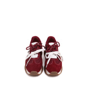 Burgundy Music Lace Up Wave Sneakers