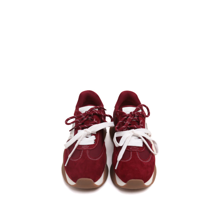 Burgundy Music Lace Up Wave Sneakers