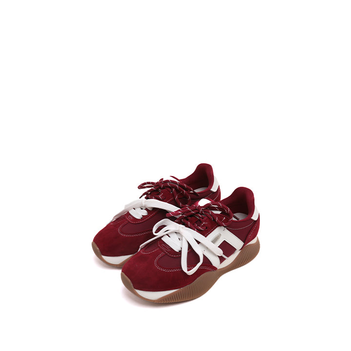 Burgundy Music Lace Up Wave Sneakers