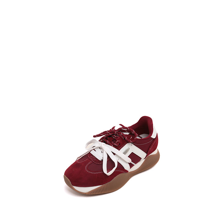 Burgundy Music Lace Up Wave Sneakers