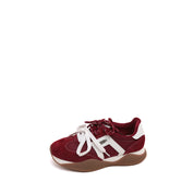 Burgundy Music Lace Up Wave Sneakers