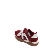 Burgundy Music Lace Up Wave Sneakers