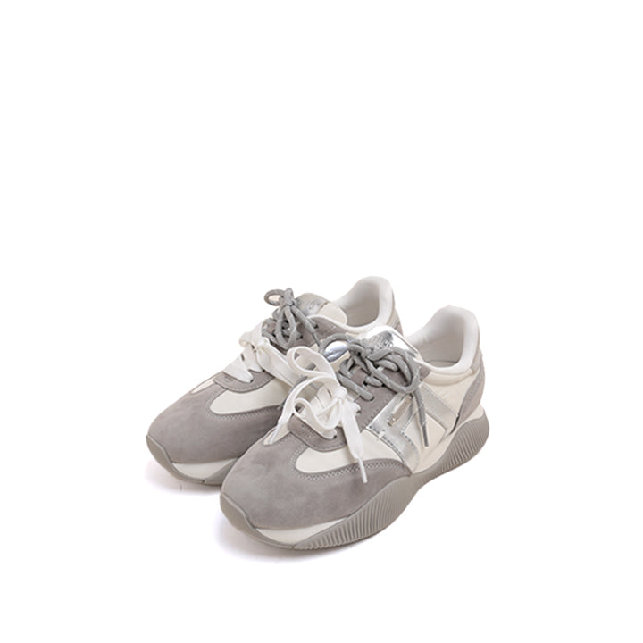 Silver Grey Music Lace Up Wave Sneakers
