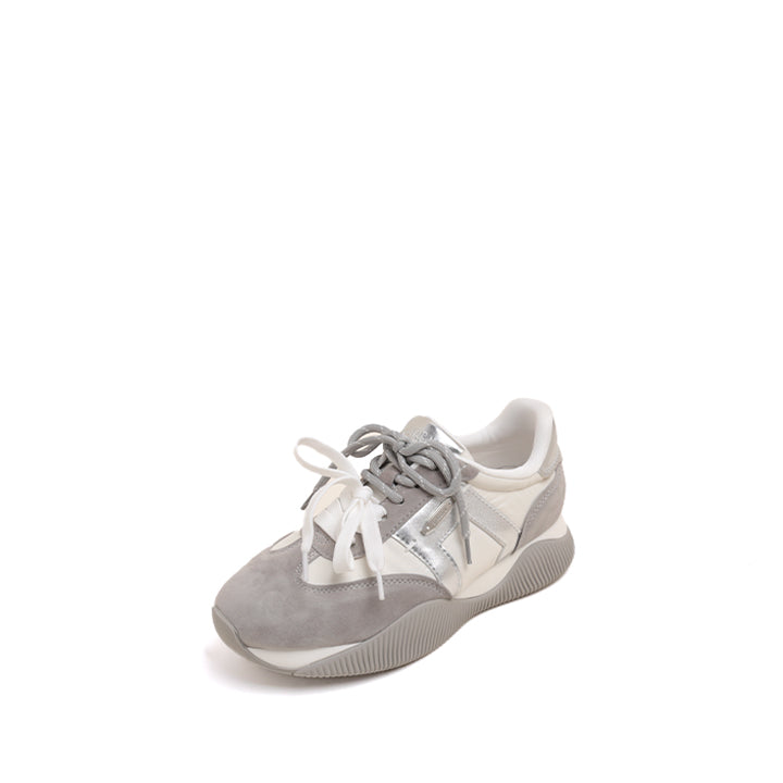 Silver Grey Music Lace Up Wave Sneakers
