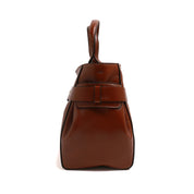 [MIRANDA] Knotted Belt Leather Top-Handle Tote Bag