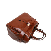 [MIRANDA] Knotted Belt Leather Top-Handle Tote Bag