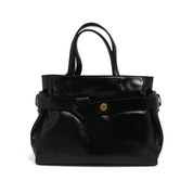 [MIRANDA] Knotted Belt Leather Top-Handle Tote Bag
