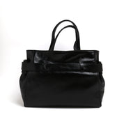 [MIRANDA] Knotted Belt Leather Top-Handle Tote Bag