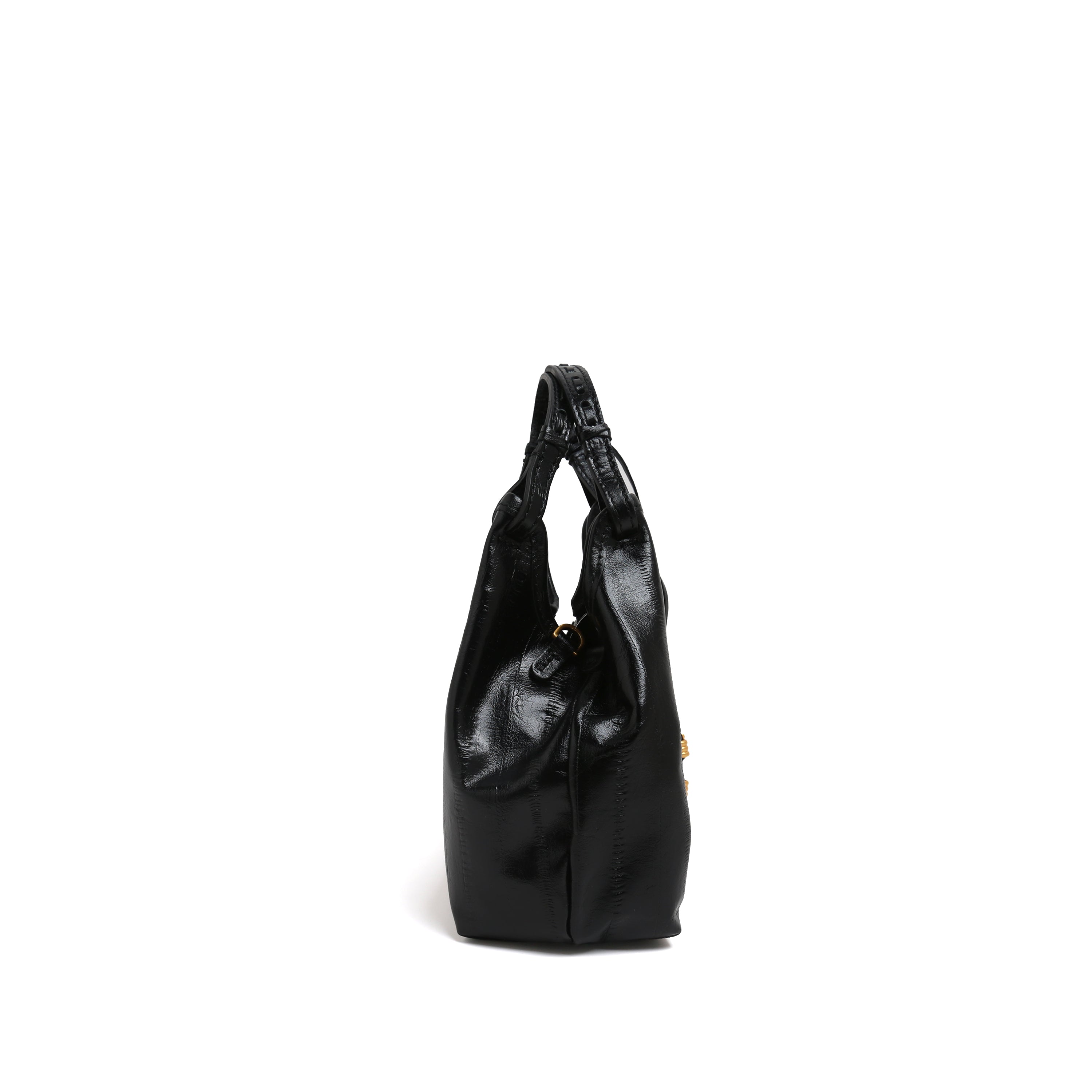 [DUA] Mini Drawstring Tassel Leather Tote Bag