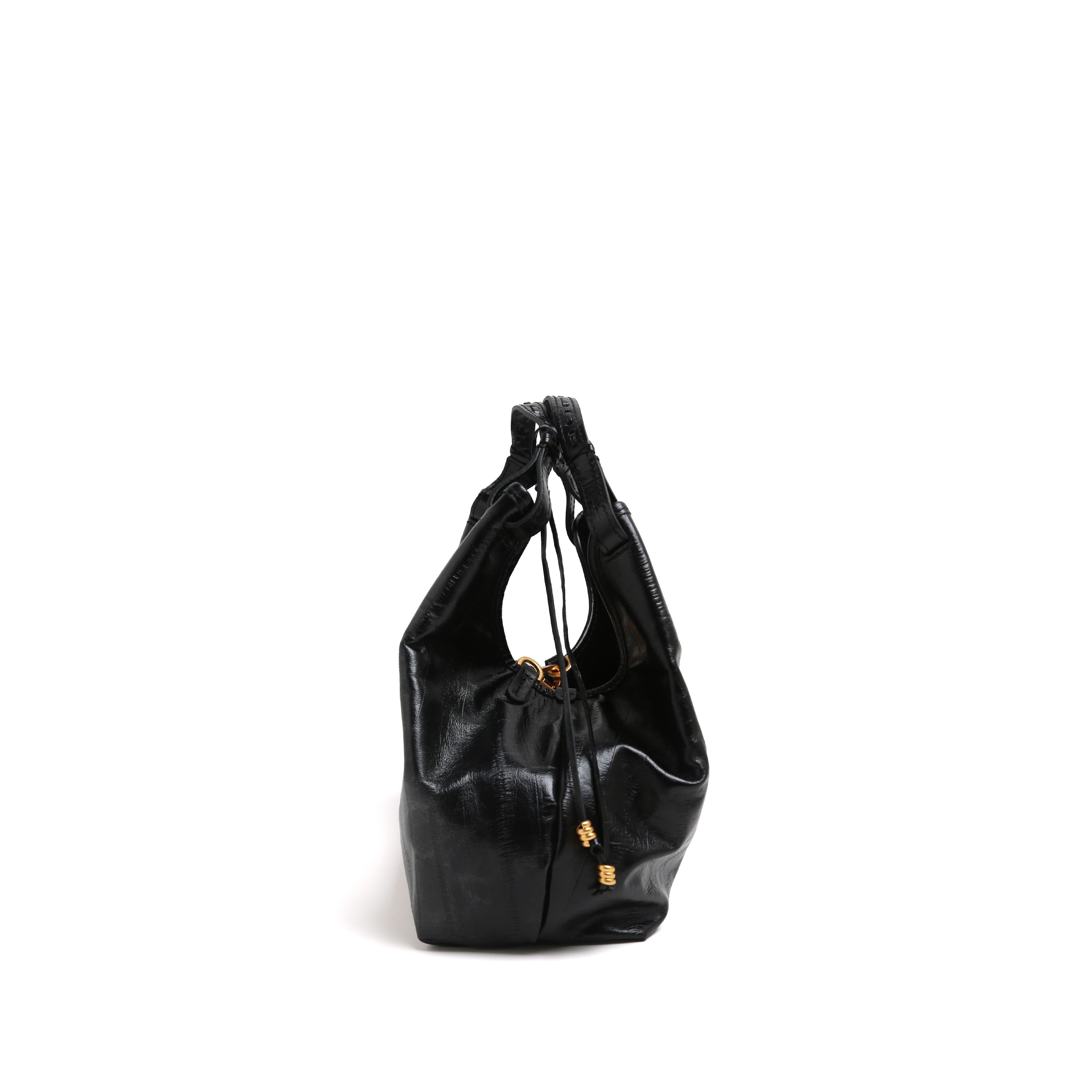 [DUA] Drawstring Tassel Leather Tote Bag