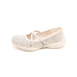 Load image into Gallery viewer, Beige Cross Strap Ballerina Sporty Flats
