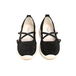 Load image into Gallery viewer, Black Cross Strap Ballerina Sporty Flats
