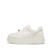 White Crystal Stars White Flatform Sneakers