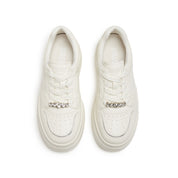 White Crystal Stars White Flatform Sneakers