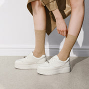 White Crystal Stars White Flatform Sneakers