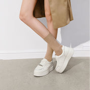 White Crystal Stars White Flatform Sneakers