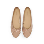 Nude Patent Leather Bow Ballet Flats