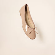 Nude Patent Leather Bow Ballet Flats