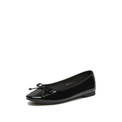 Black Patent Leather Bow Ballet Flats