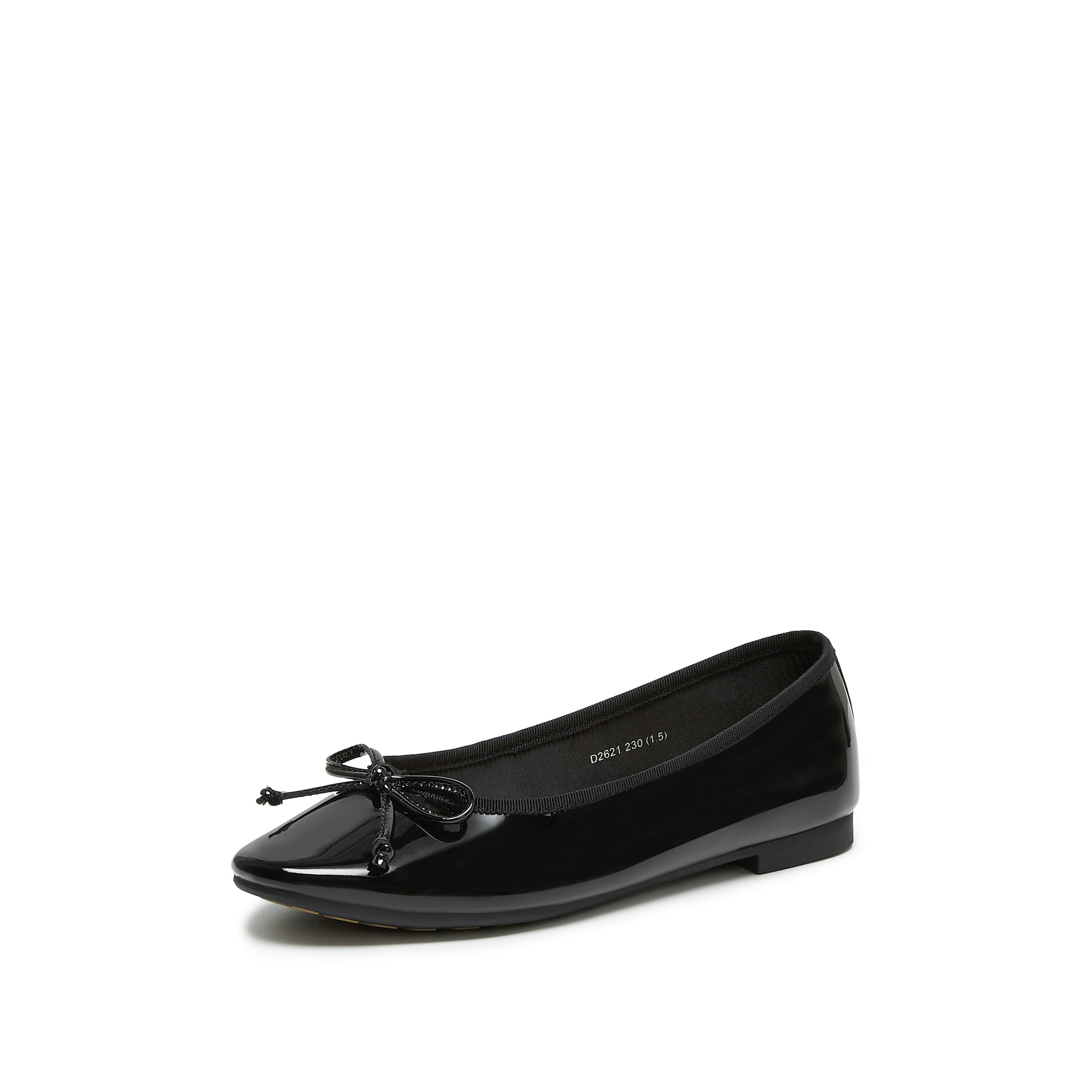 Black Patent Leather Bow Ballet Flats