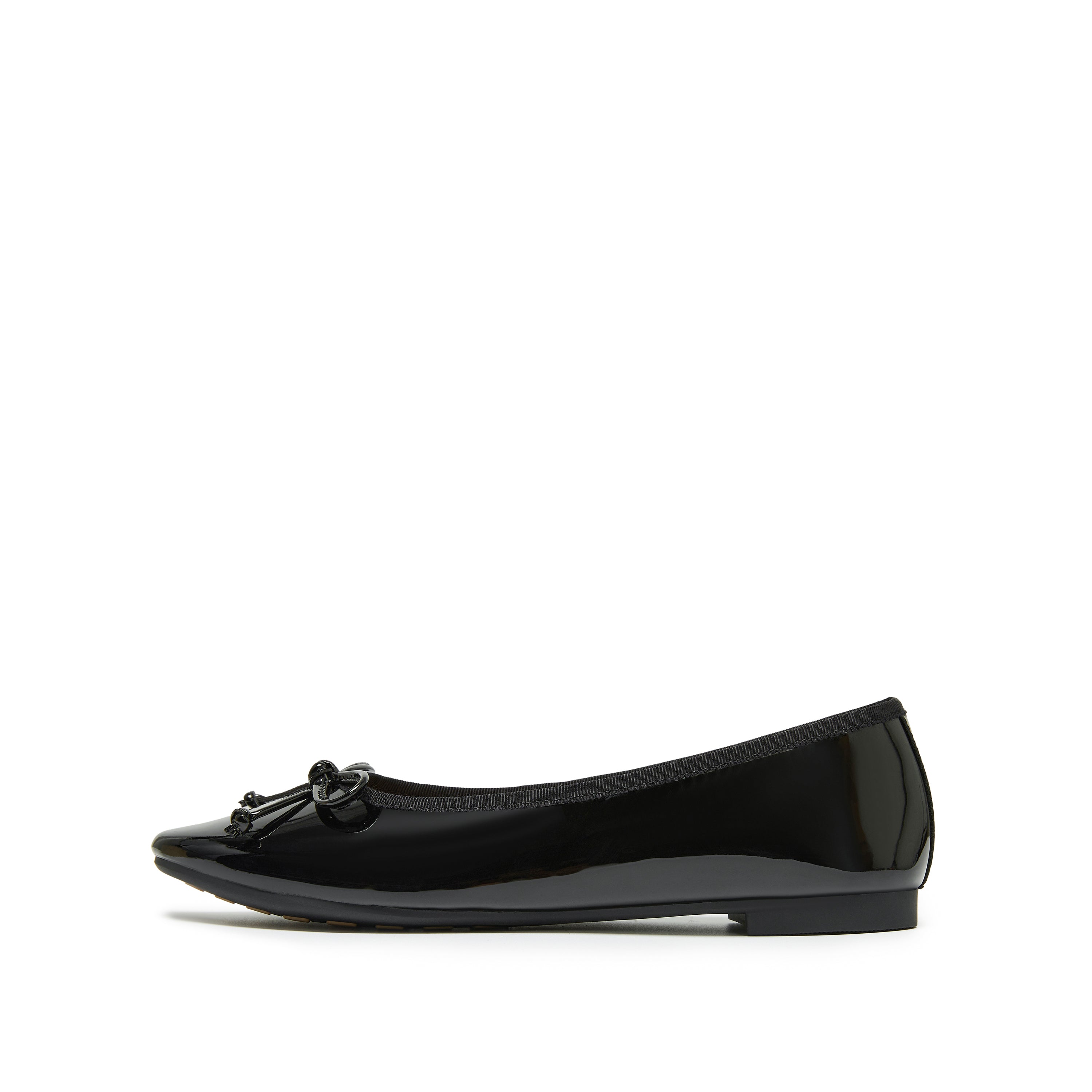 Black Patent Leather Bow Ballet Flats