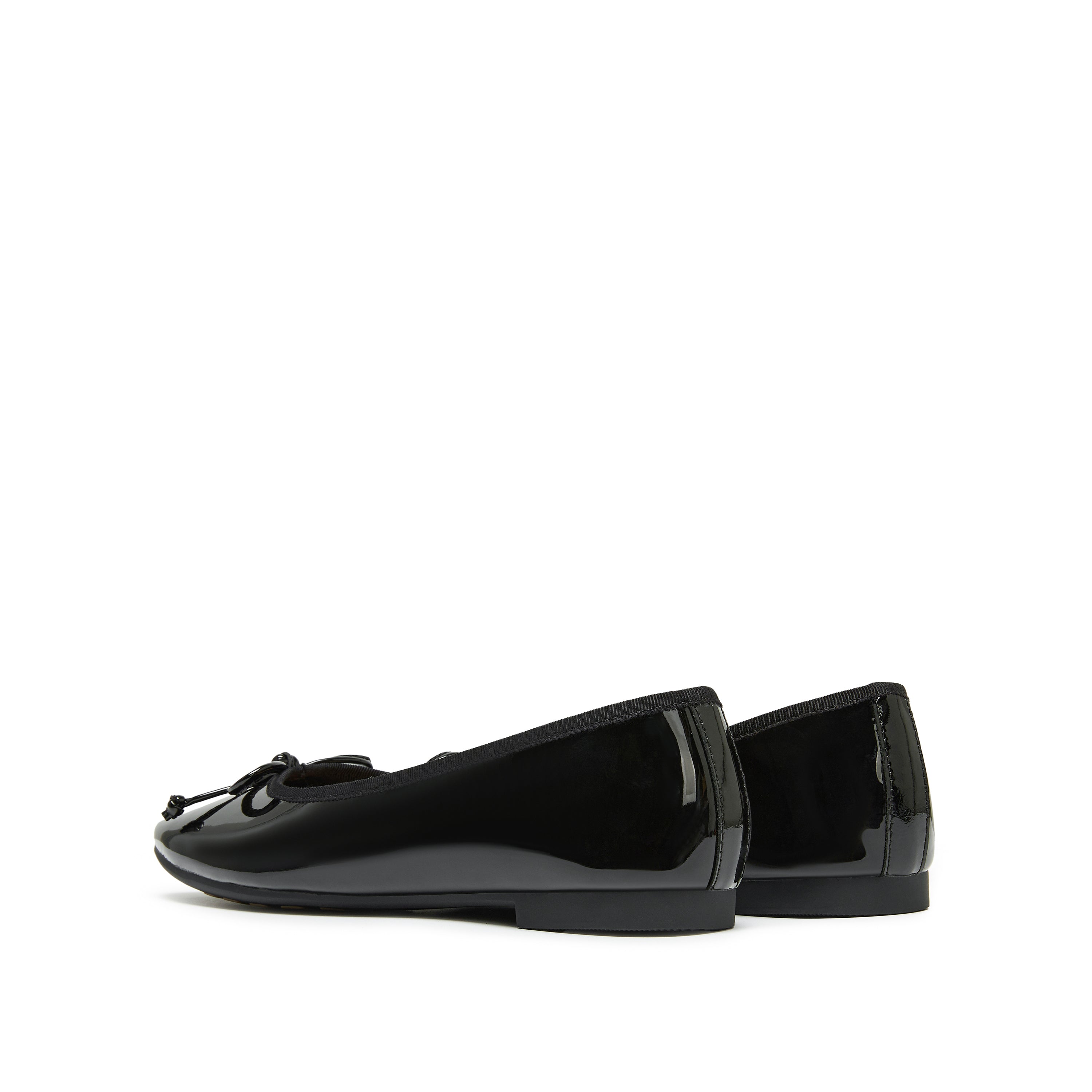 Black Patent Leather Bow Ballet Flats