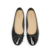 Black Patent Leather Bow Ballet Flats