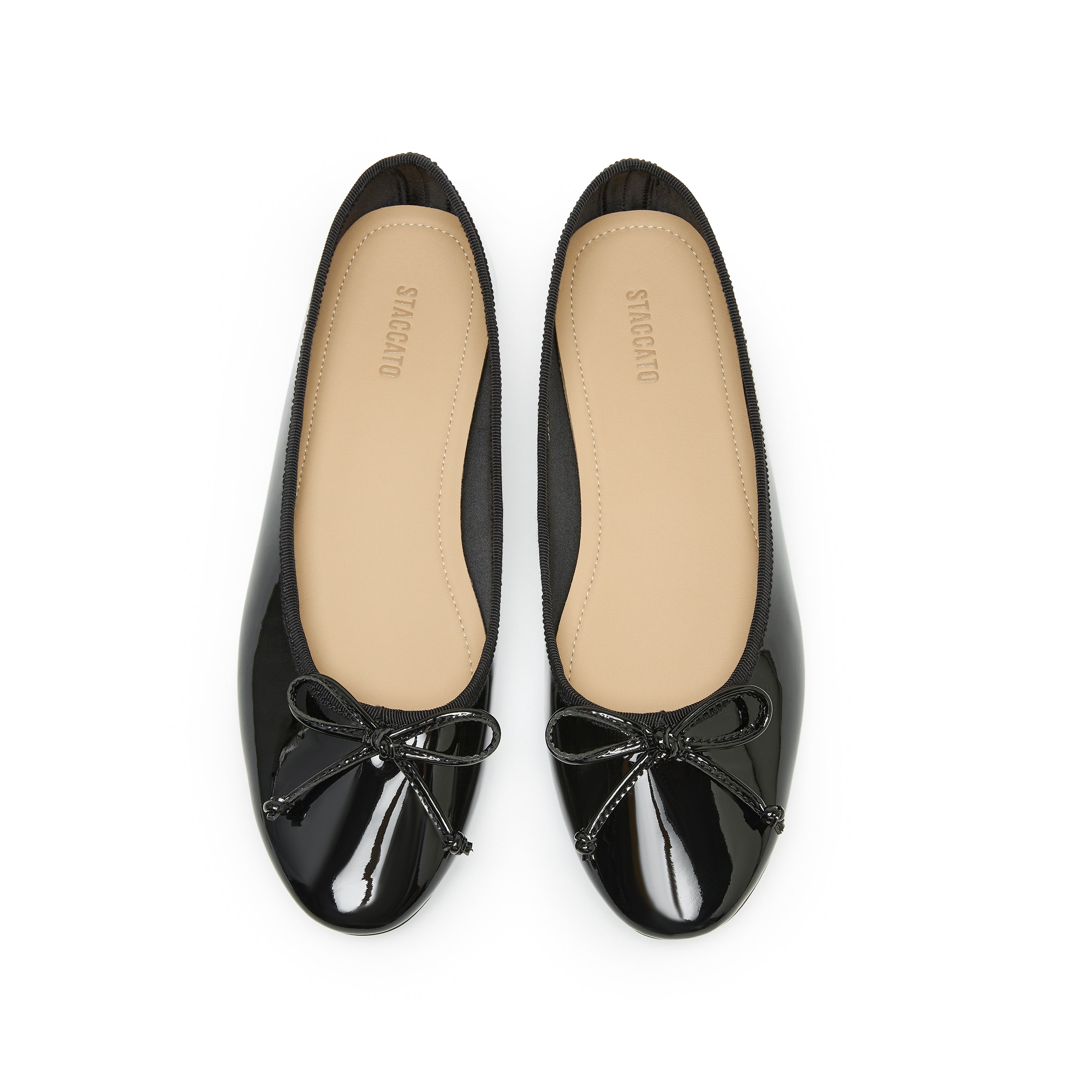 Black Patent Leather Bow Ballet Flats