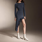 Beige Sheep Leather Platform Ankle Sock Boots