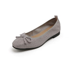 Load image into Gallery viewer, Grey Crystal Suede Ballerina Flats
