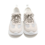 Load image into Gallery viewer, Beige Meshed Crystal Lace Up Sneakers
