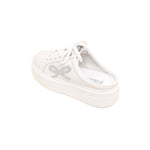 Load image into Gallery viewer, White Glitter Bow Leather Slip on Sneakers

