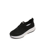 Load image into Gallery viewer, Black Elastic Lace Up Knitted Sneakers
