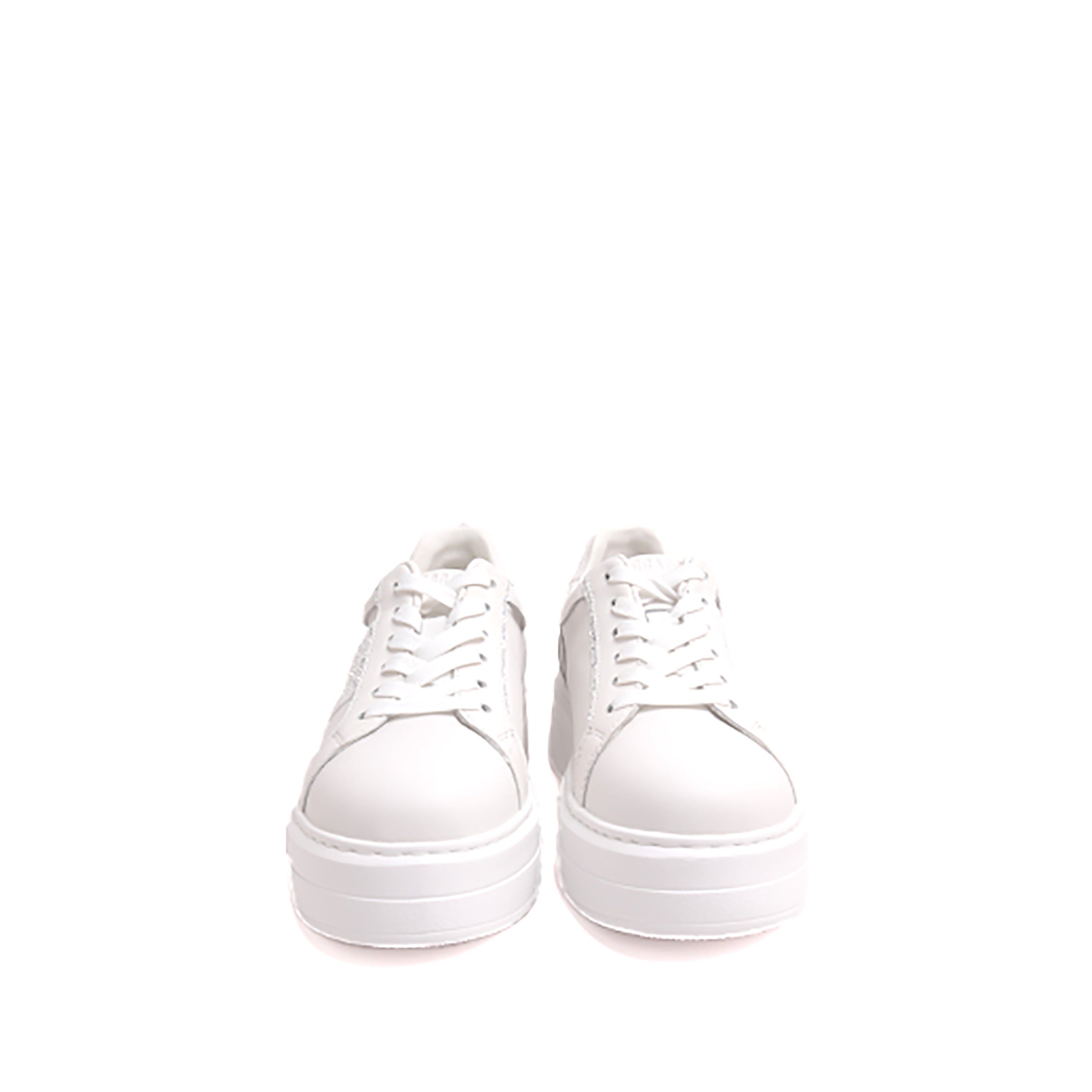 Glitter Music Note Platform White Sneakers