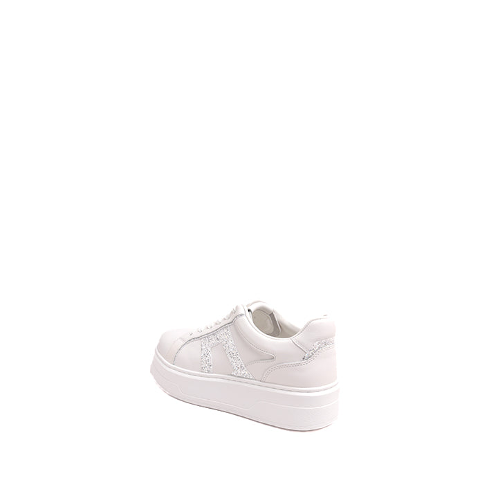 Glitter Music Note Platform White Sneakers