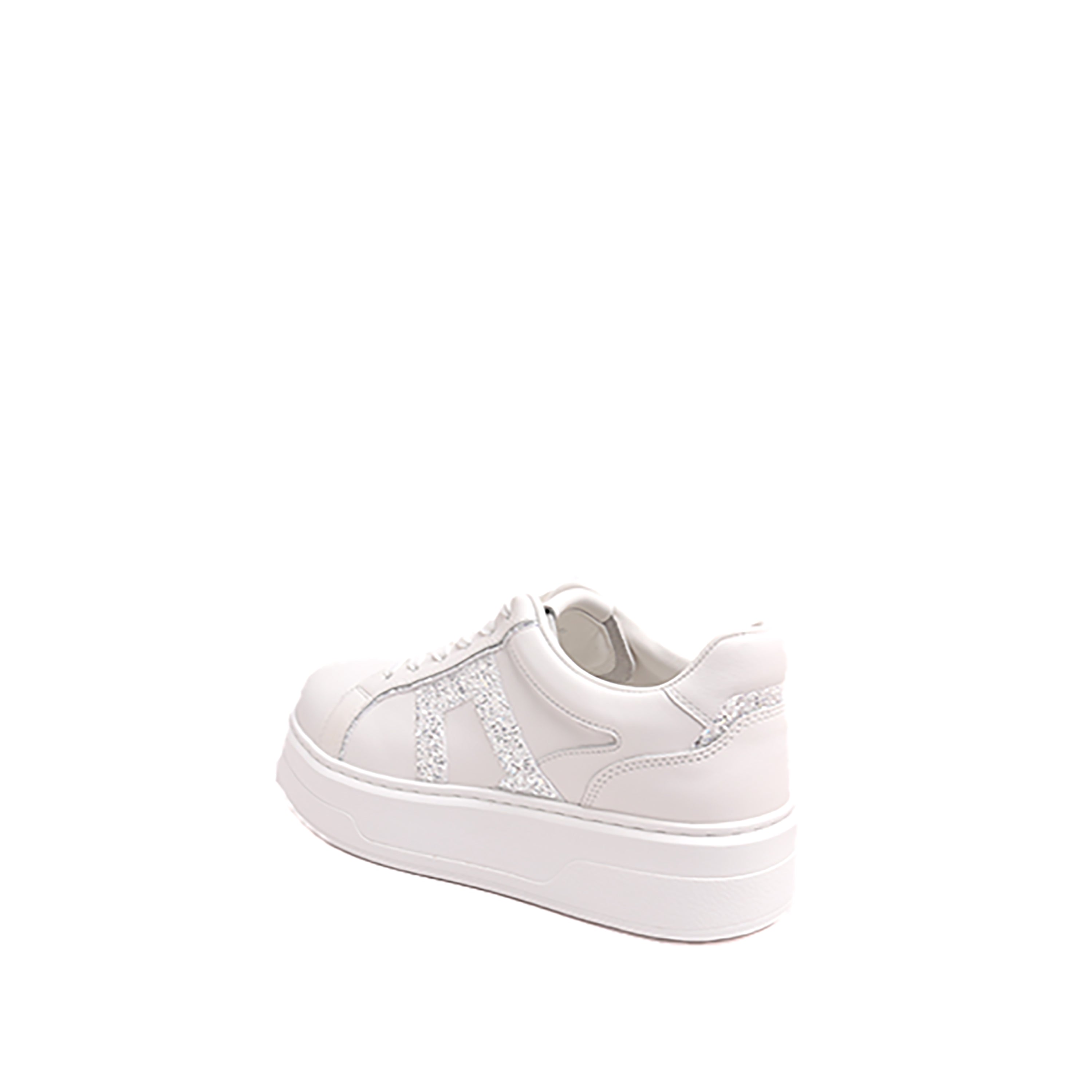 Glitter Music Note Platform White Sneakers