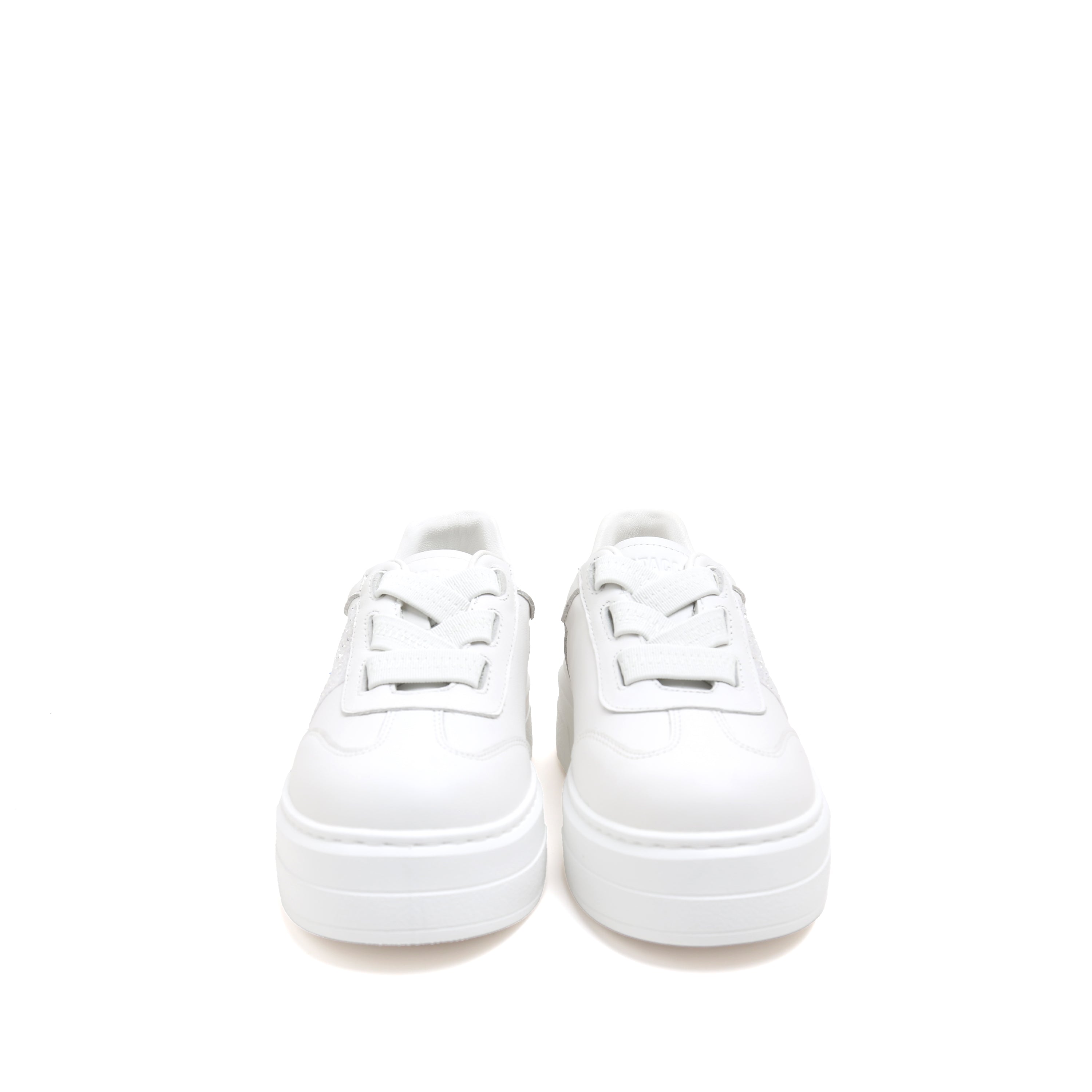 White Glitter ST Logo Chunky Platform Sneakers