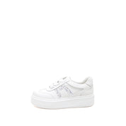 White Glitter ST Logo Chunky Platform Sneakers
