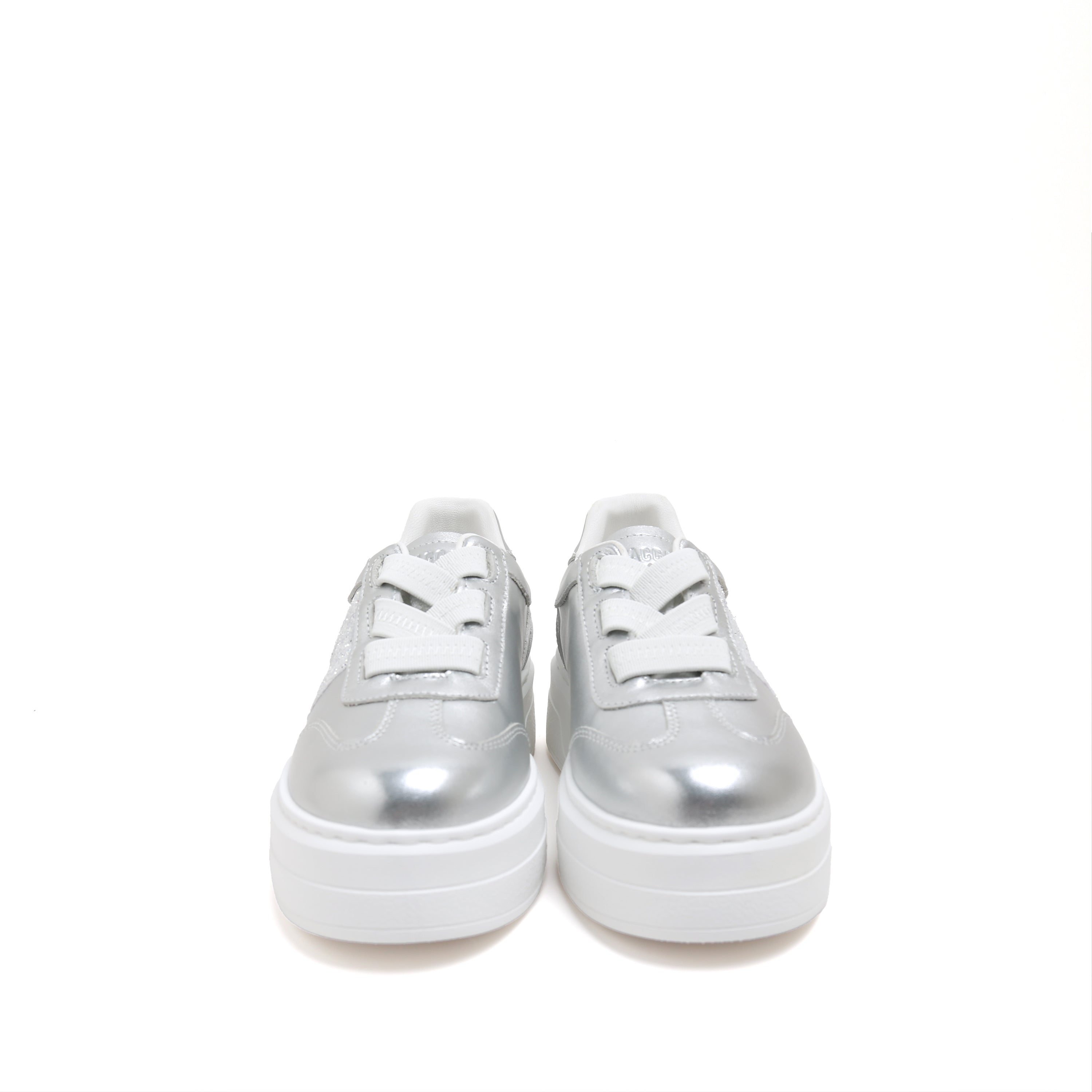 Silver Glitter ST Logo Chunky Platform Sneakers