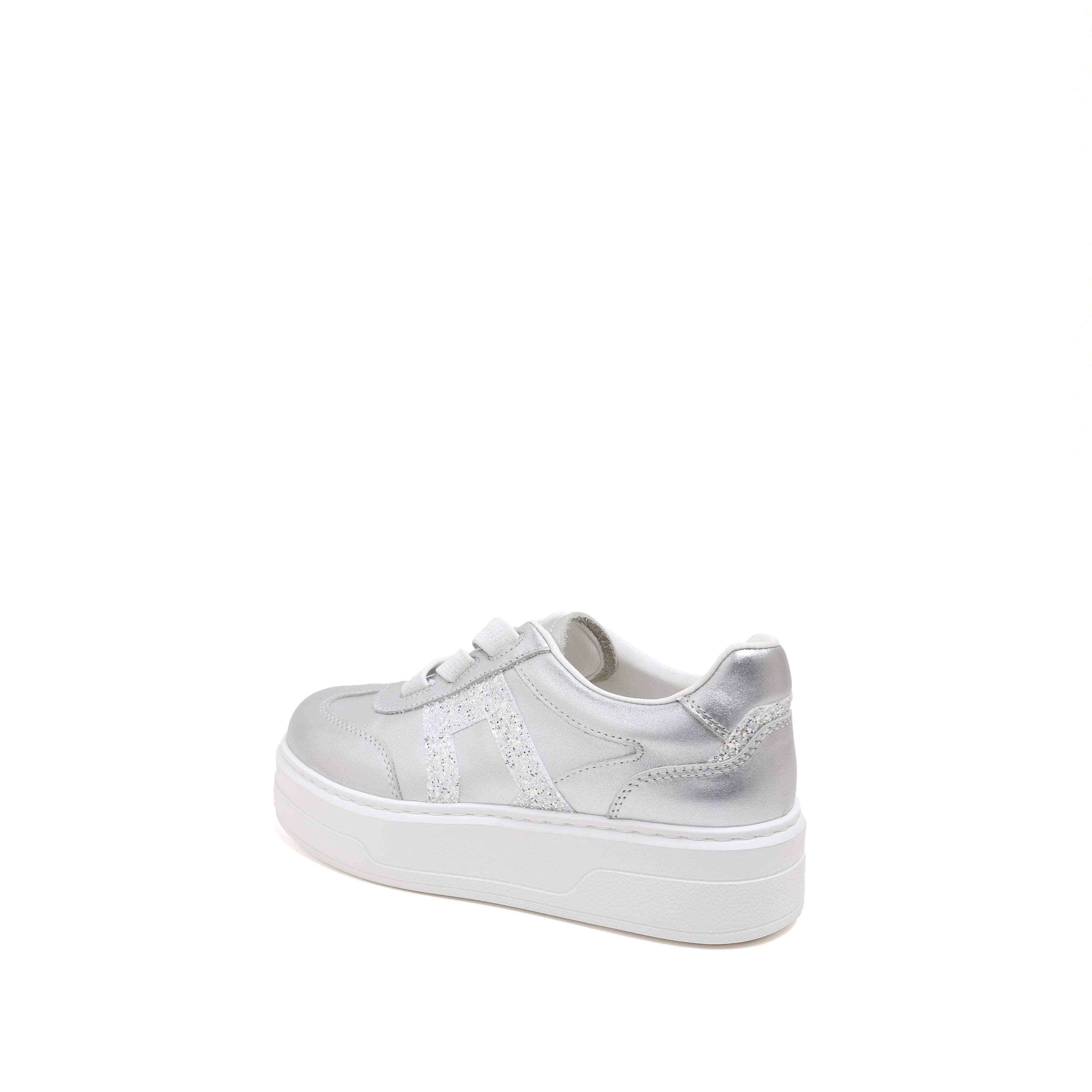 Silver Glitter ST Logo Chunky Platform Sneakers