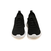 Black Crystal Lace Up Knitted Sneakers