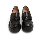 Load image into Gallery viewer, Black Leather Platform Loafers
