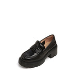 Load image into Gallery viewer, Black Leather Platform Loafers
