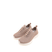 Pastel Crystals Embroidery Knitted Sneakers