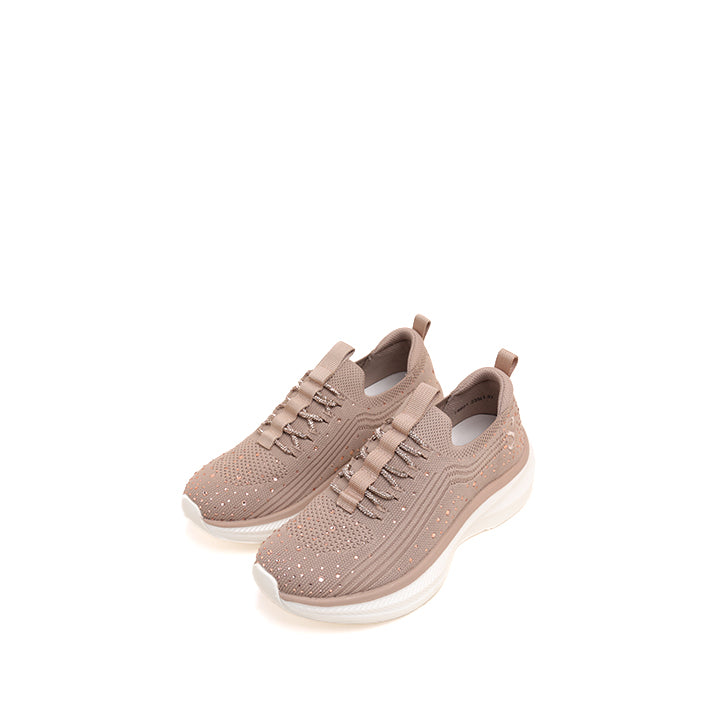Pastel Crystals Embroidery Knitted Sneakers