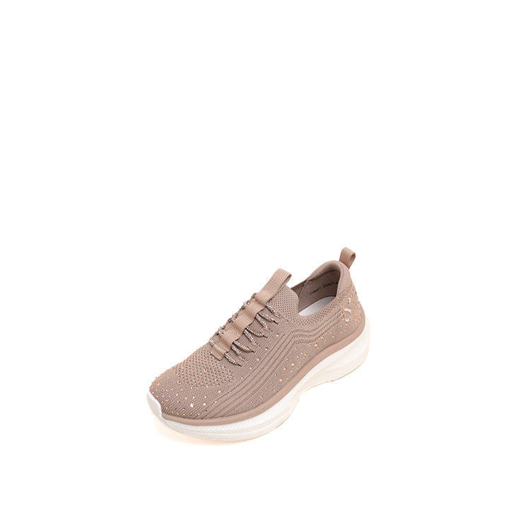 Pastel Crystals Embroidery Knitted Sneakers