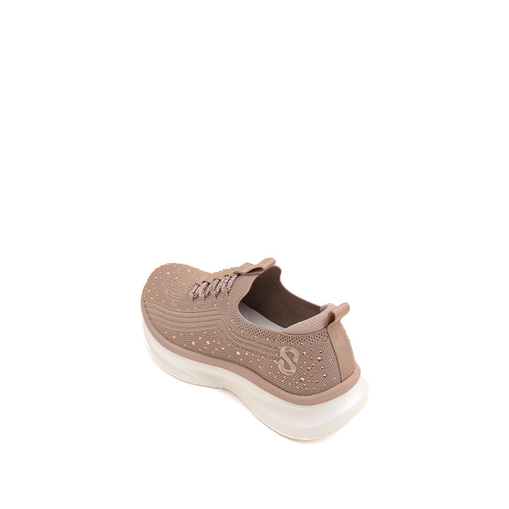 Pastel Crystals Embroidery Knitted Sneakers