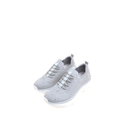 Light Grey Crystals Embroidery Knitted Sneakers