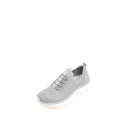 Light Grey Crystals Embroidery Knitted Sneakers